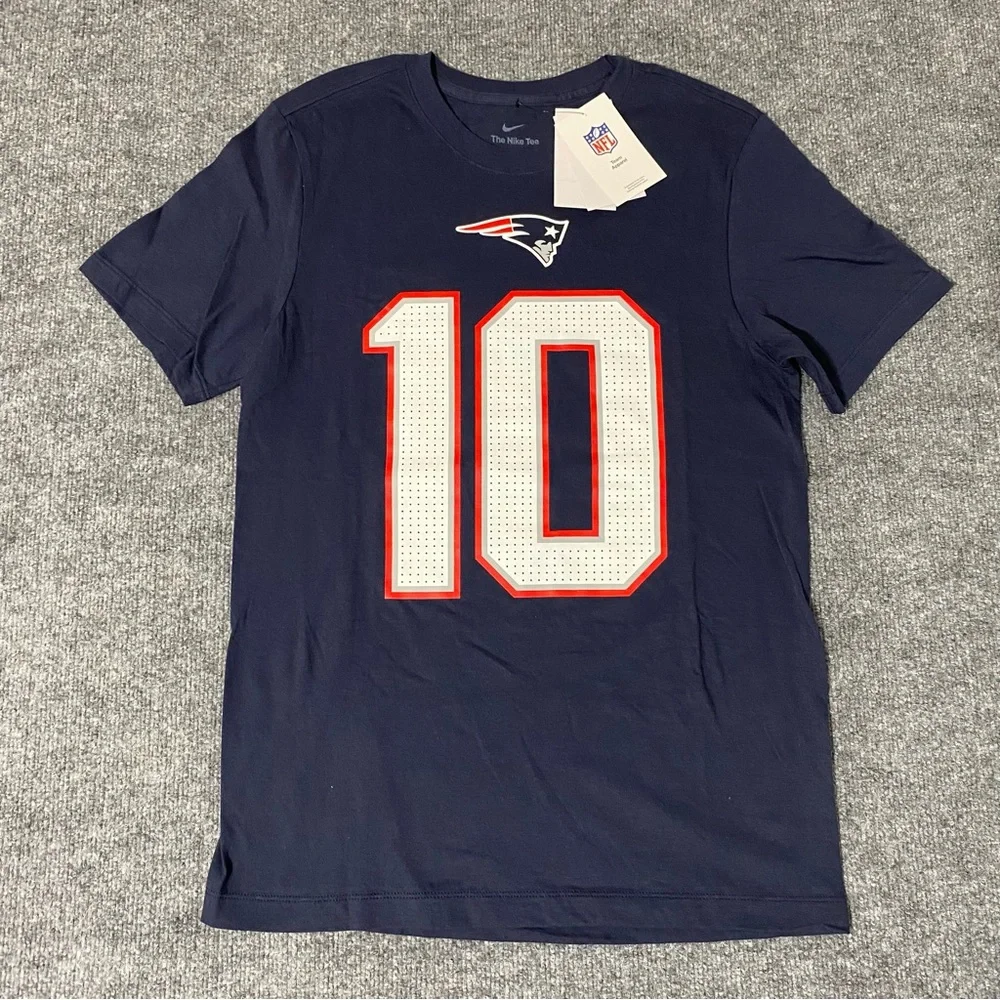 Nike Drake Maye New England Patriots Shirt Mens Small Blue NWT